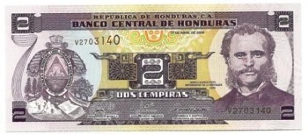 Hondūras. 2 lempyros ( 2008 ) UNC