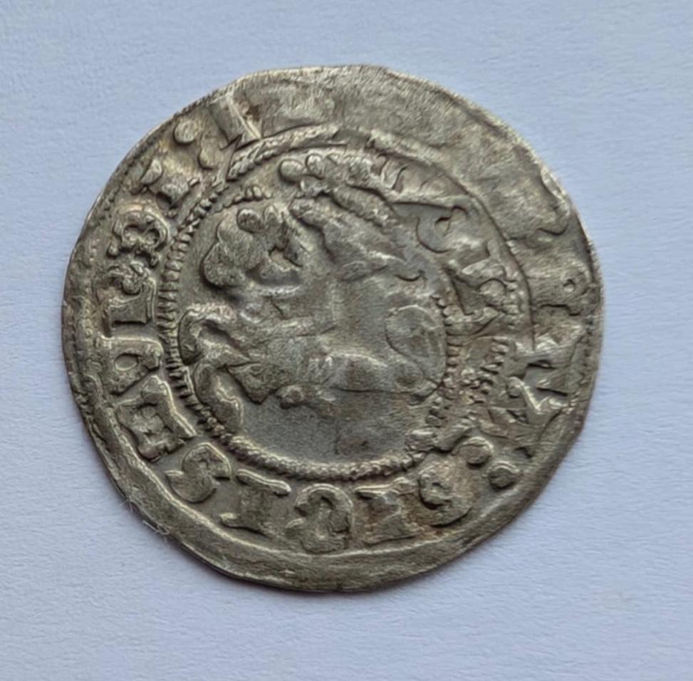 Žygimanto Senojo 1512 pusgrašis su dvigubu kalimu