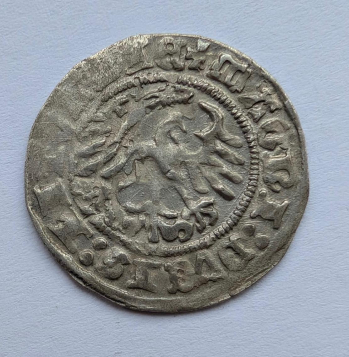 Žygimanto Senojo 1512 pusgrašis su dvigubu kalimu