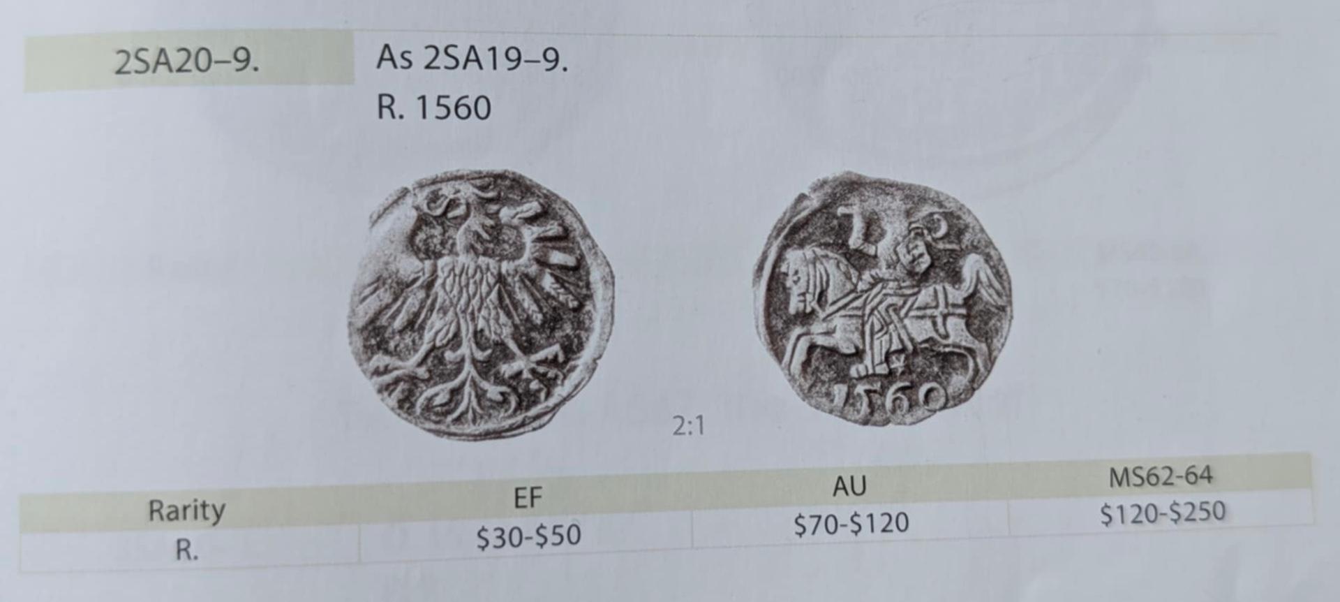 Retas Žygimanto Augusto 1560 denaras