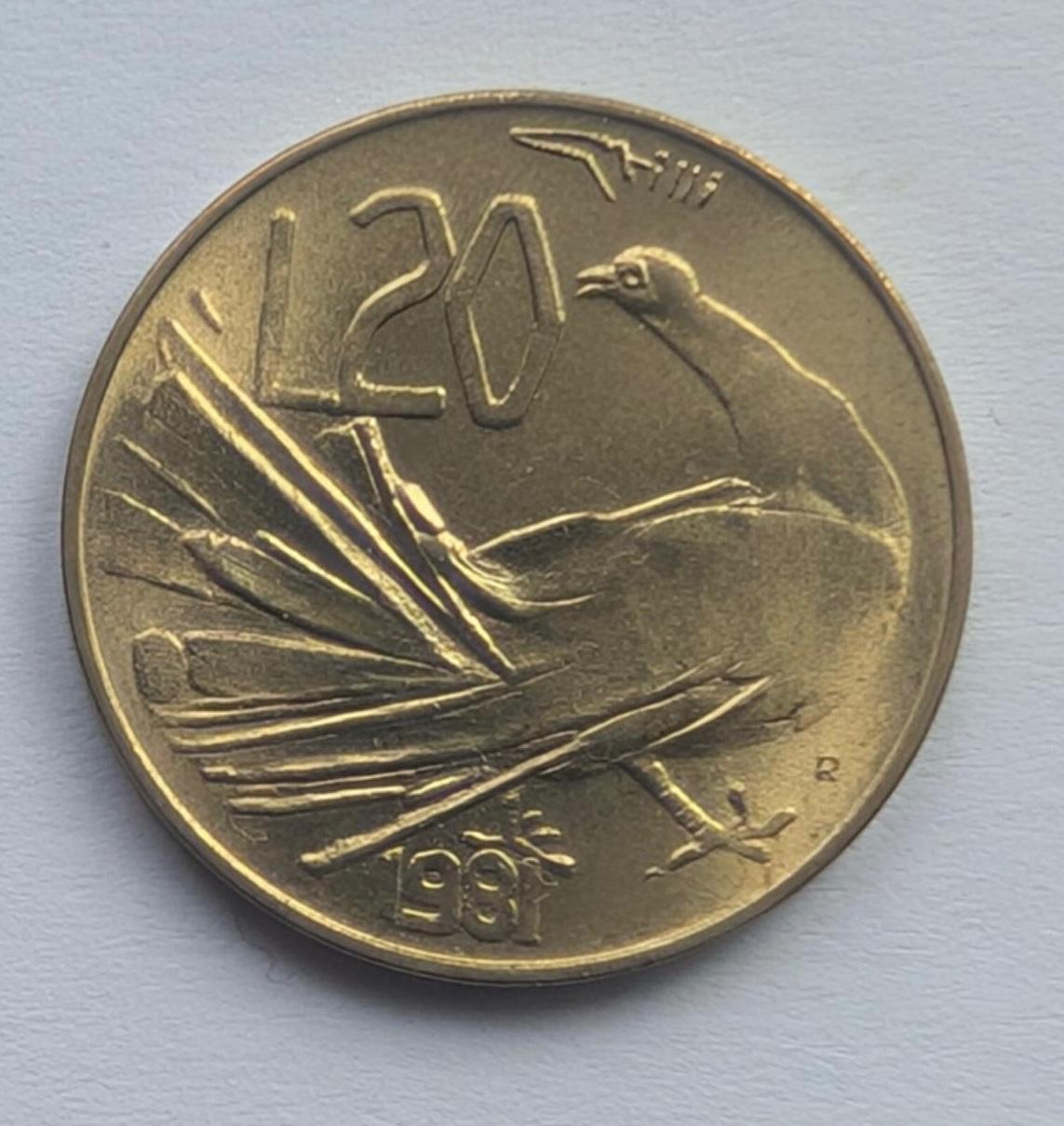 San Marinas 20 Lirų 1981