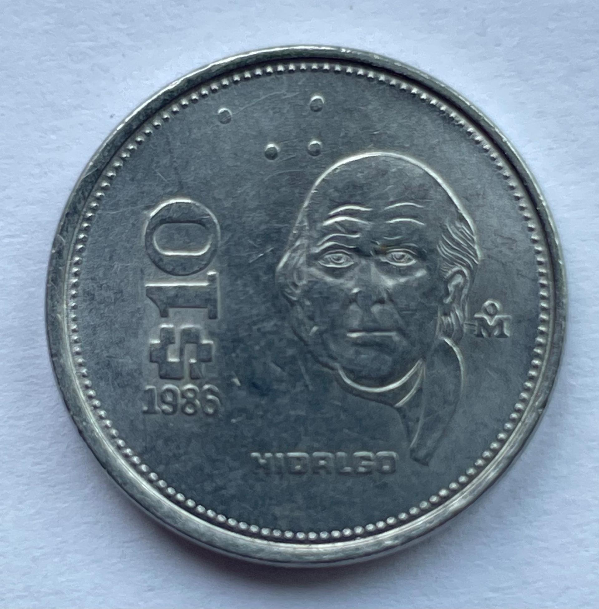 Meksika 10 pesų 1986