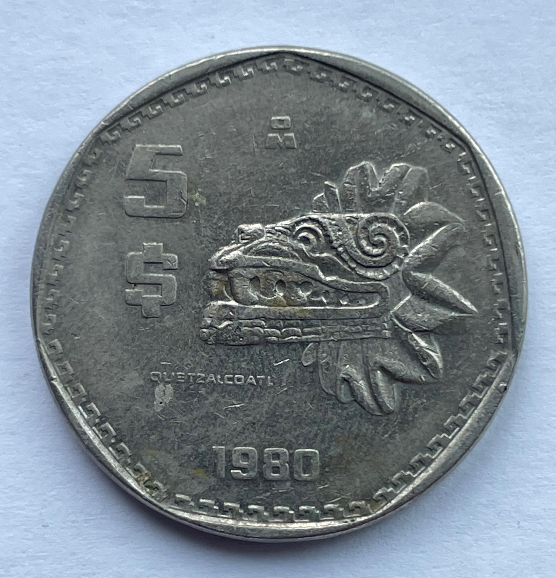 Meksika 5 pesai 1980