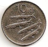 Islandija. 10 kronų ( 1987 ) XF