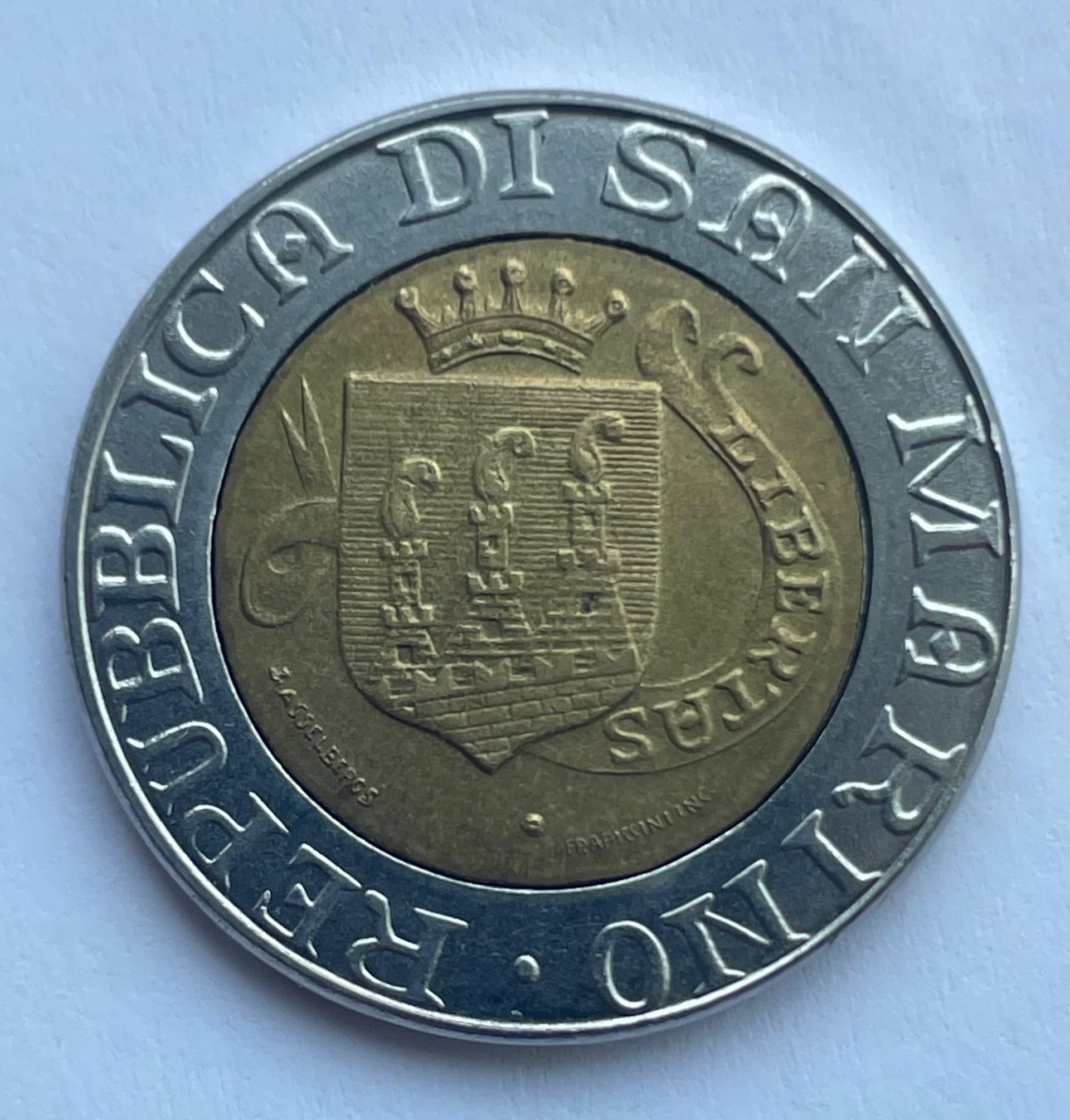 San Marinas 500 lirų 1989