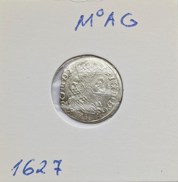 Neaprašytas Žygimanto Vazos 1627 grašis M.AG