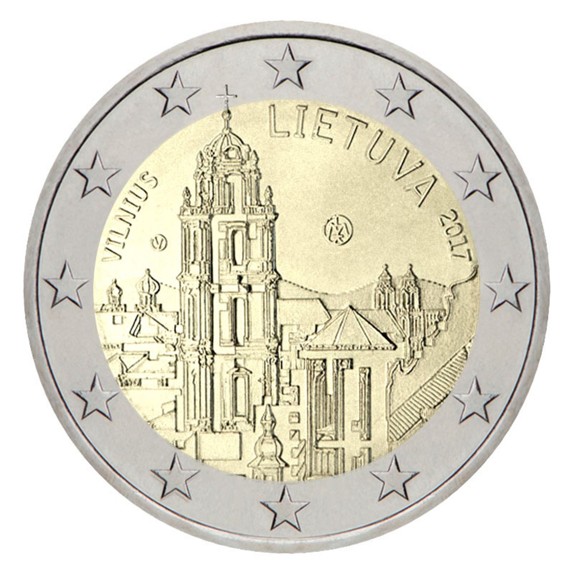 2 EUR moneta 2017 m. Lietuva UNC