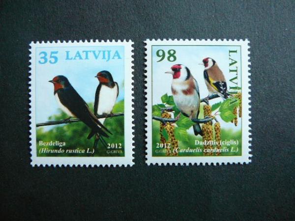 Latvija 2012 Pauksciai svarus MNH #