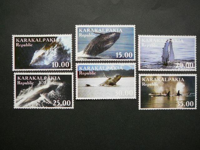 (R) Karakalpakija Banginiai 2001 svarus MNH #