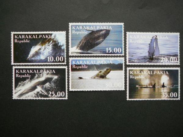 (R) Karakalpakija Banginiai 2001 svarus MNH #