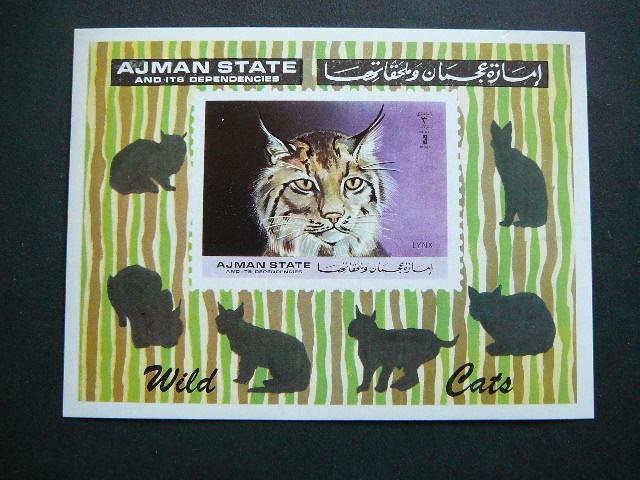 Ajmanas 1971 Lusys Kates laukines svarus MNH #