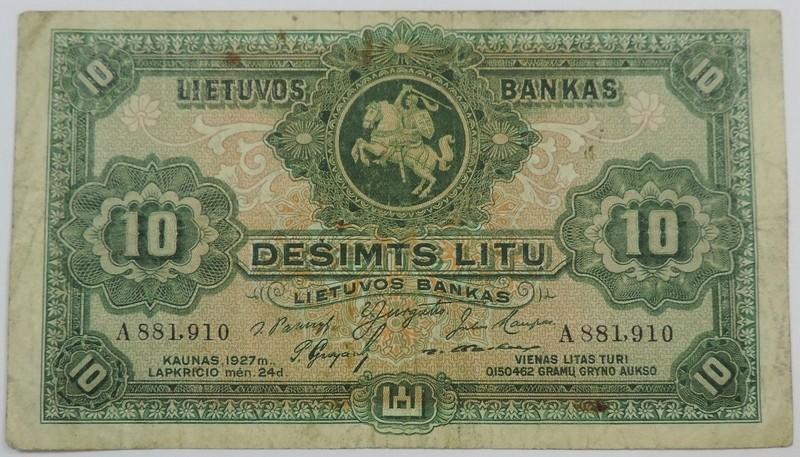 10 litų 1927 m.