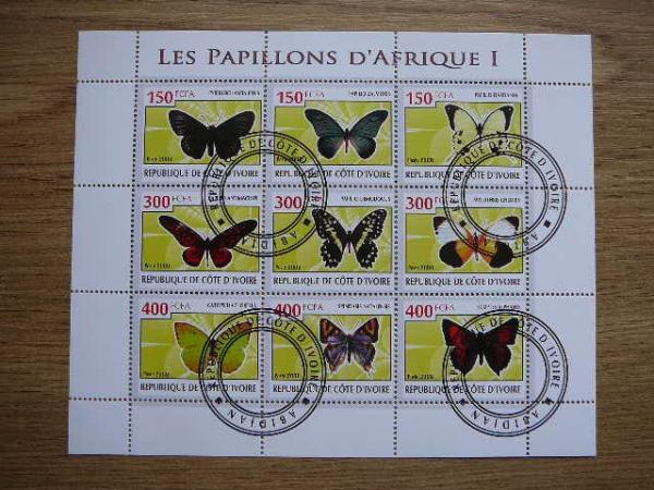 s457 Drugeliai Ivory Coast 2009 antsp. #lp