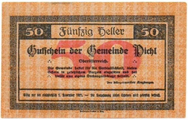 Aukštutinė Austrija. 50 halerių ( 1921 ) XF