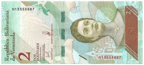 Venesuela. 2 bolivarai ( 2018 ) UNC