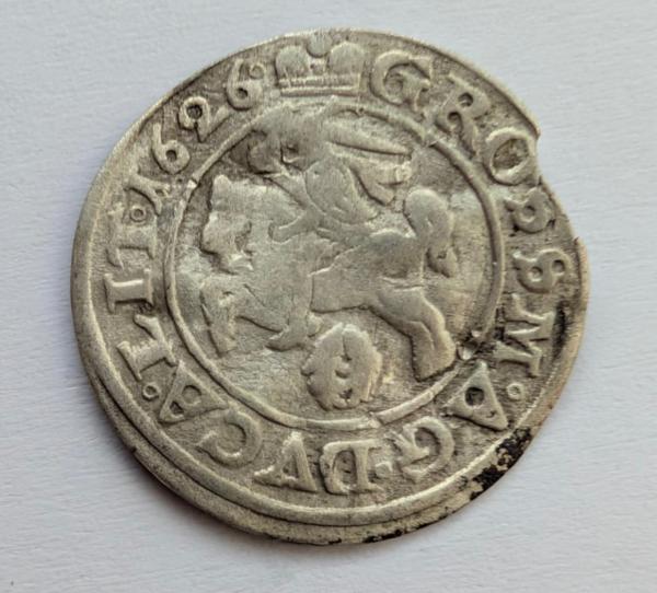 Neaprašytas Žygimanto Vazos 1626 grašis M.AG