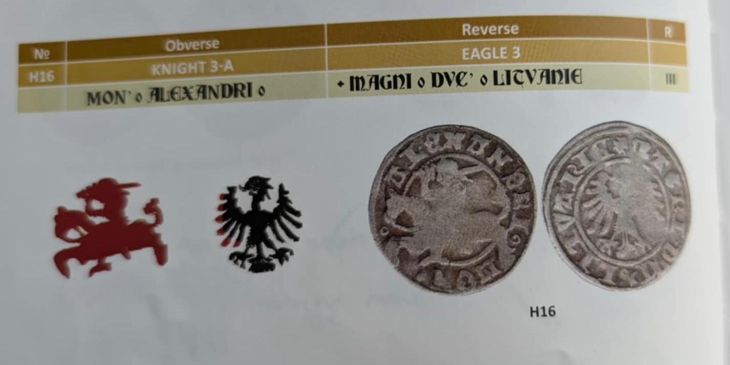 Labai retas Aleksandro Jogailaičio ren/got pusgrašius 