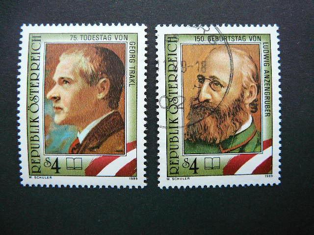 Austrija 1989 1974/5 Poetai antsp. svarus #
