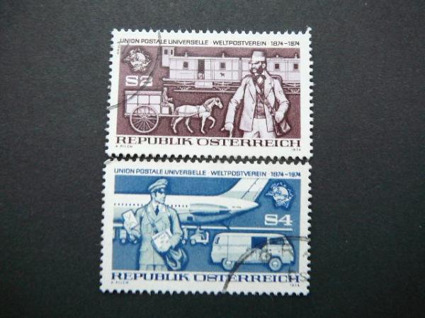 Austrija 1974 1466/7 Lektuvai Automobiliai antsp. #