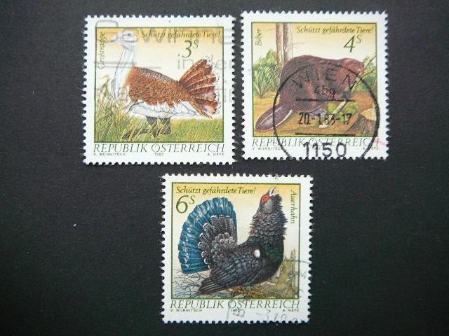 Austrija 1982 1717/9 Pauksciai Bebras antsp. #