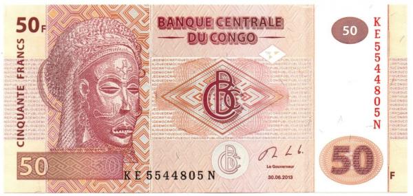 Kongo DR. 50 frankų ( 2013 ) (2) UNC