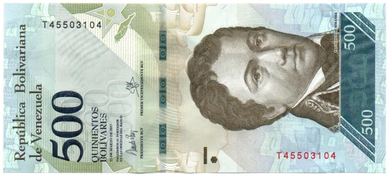 Venesuela. 500 bolivarų ( 2017 ) UNC