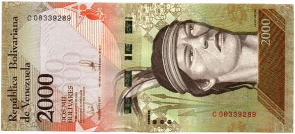 Venesuela. 2000 bolivarų ( 2016 ) UNC