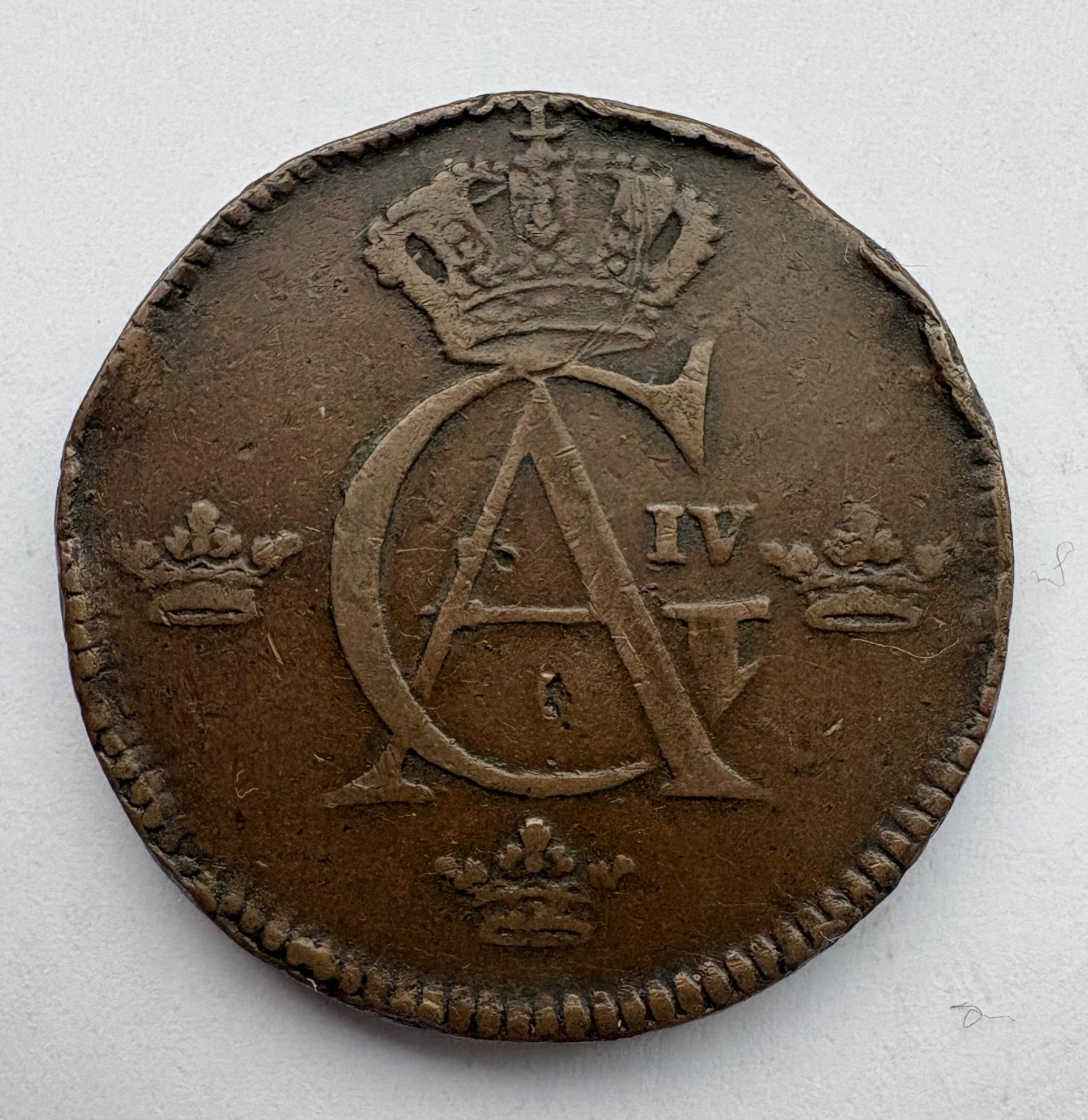 Švedija 1/2 skilling 1802