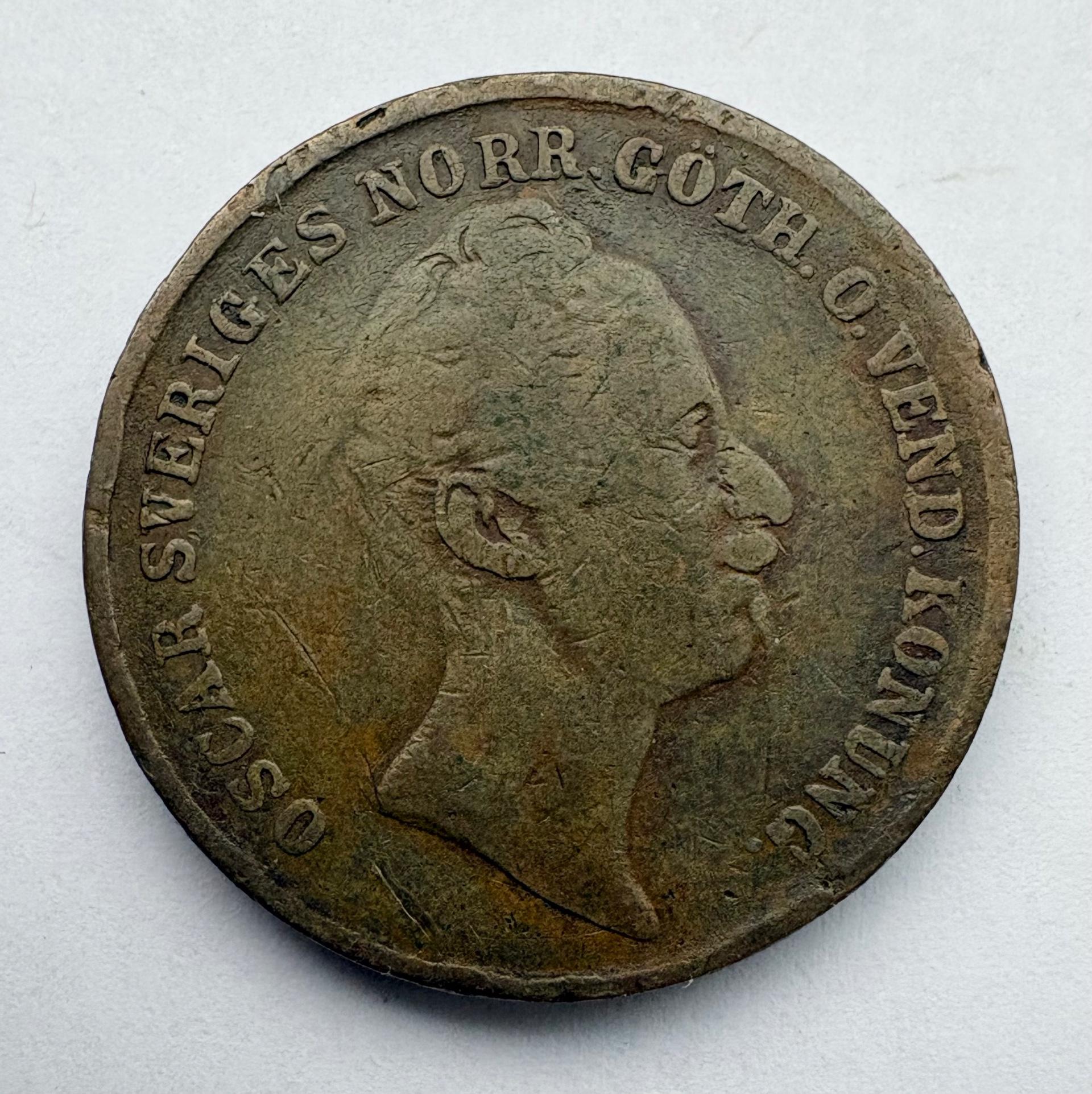 Švedija 2/3 skilling 1855