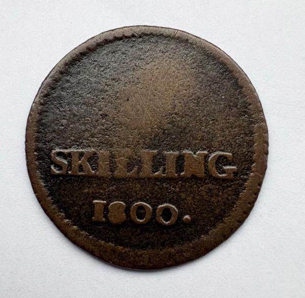 Švedija 1/4 skilling 1800