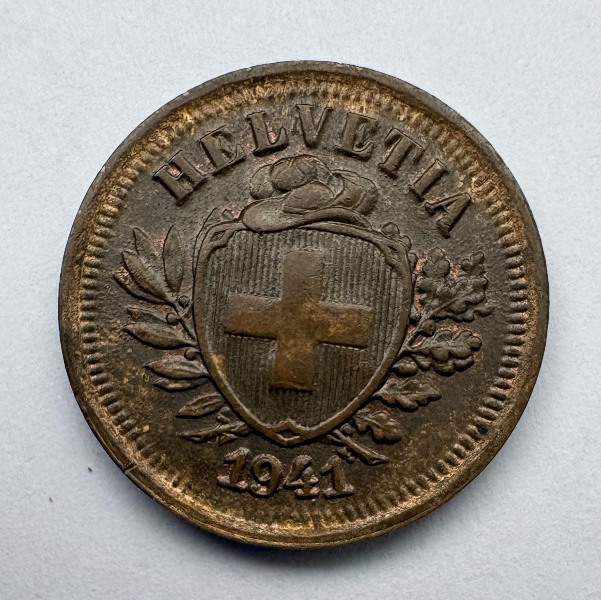 Šveicarija 1 rapen 1941 puiki