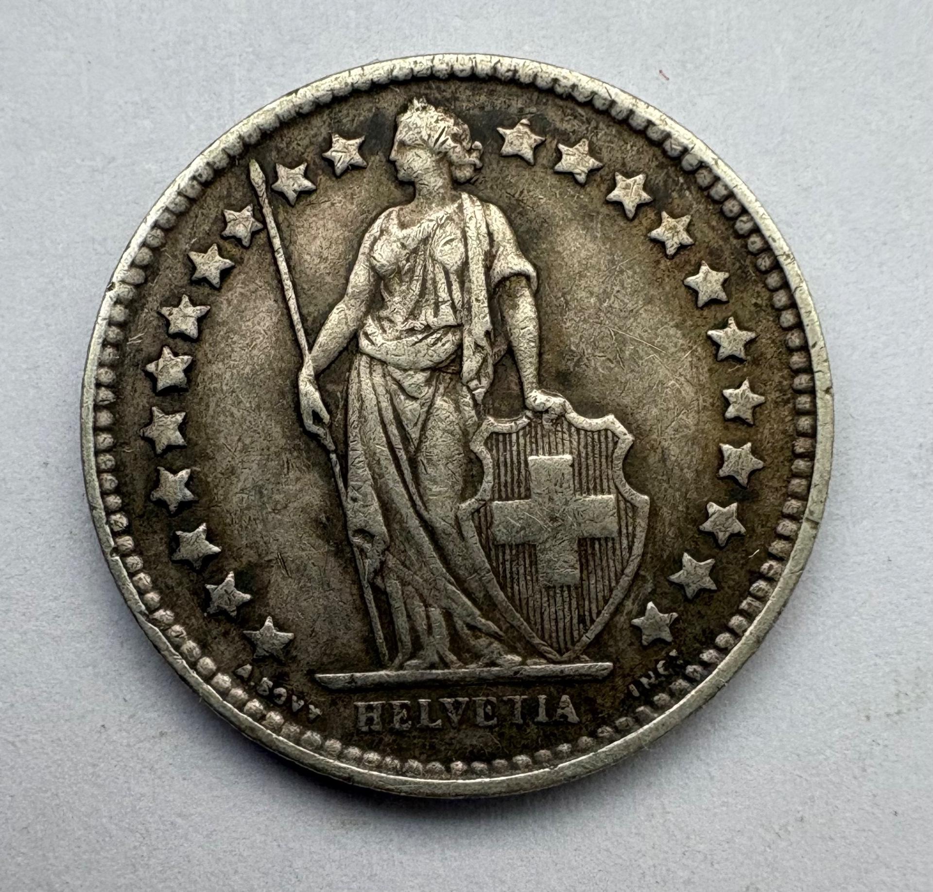 Šveicarija 1/2 franko 1921 sidabras