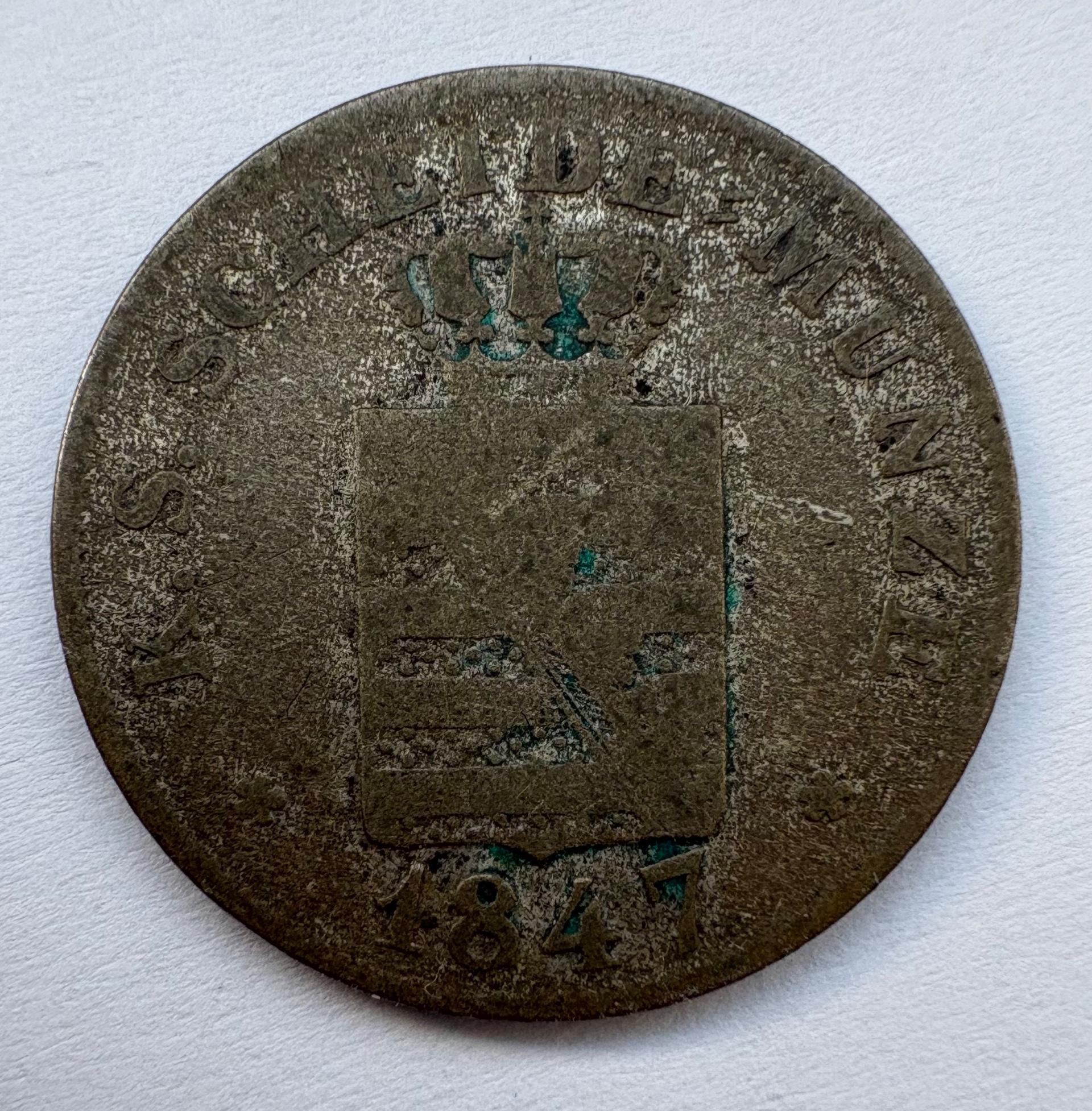 Vokietija Saksonija 2 grašiai 1847