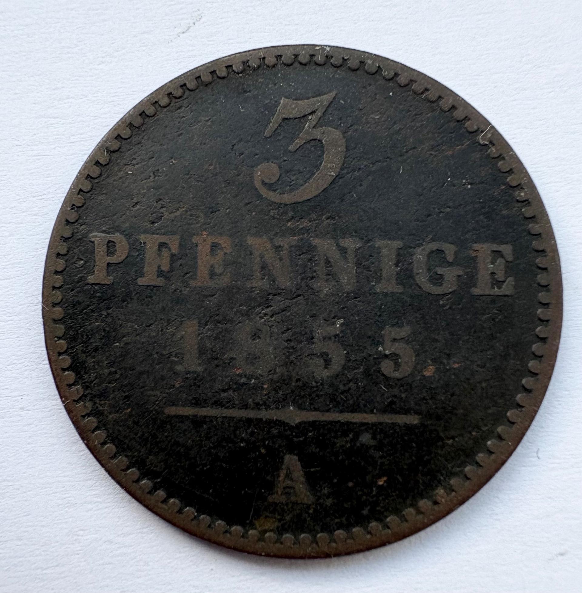 Vokietija Waldeck 3 pf 1855