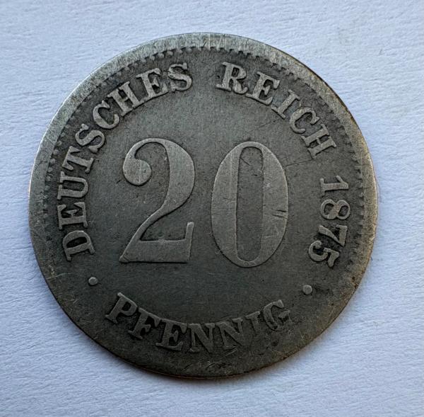 Vokietija 20 pf 1875 F