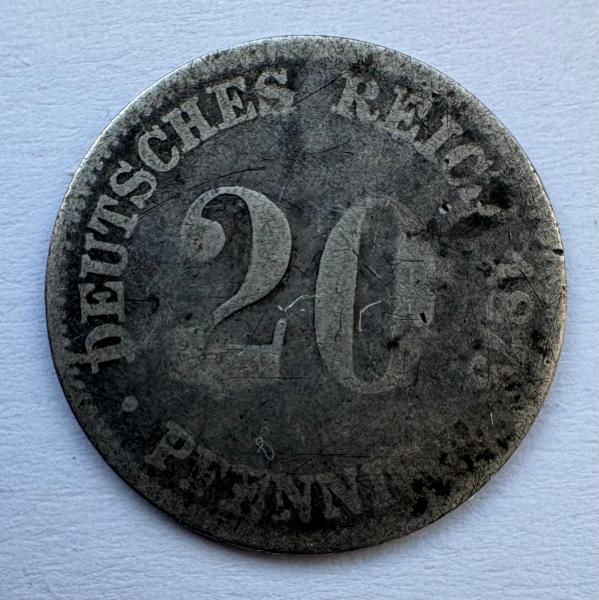 Vokietija 20 pf 1875 E