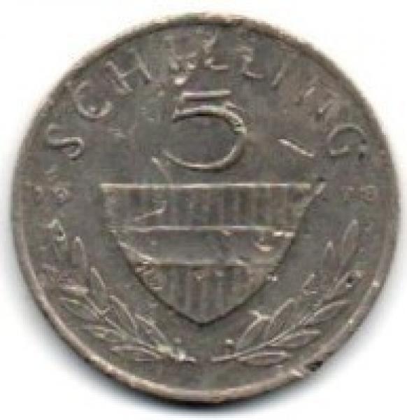 Austrija. 5 šilingai ( 1978 ) VF