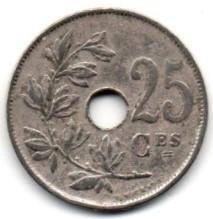 Belgija. 25 santimai ( 1923; P ) VF