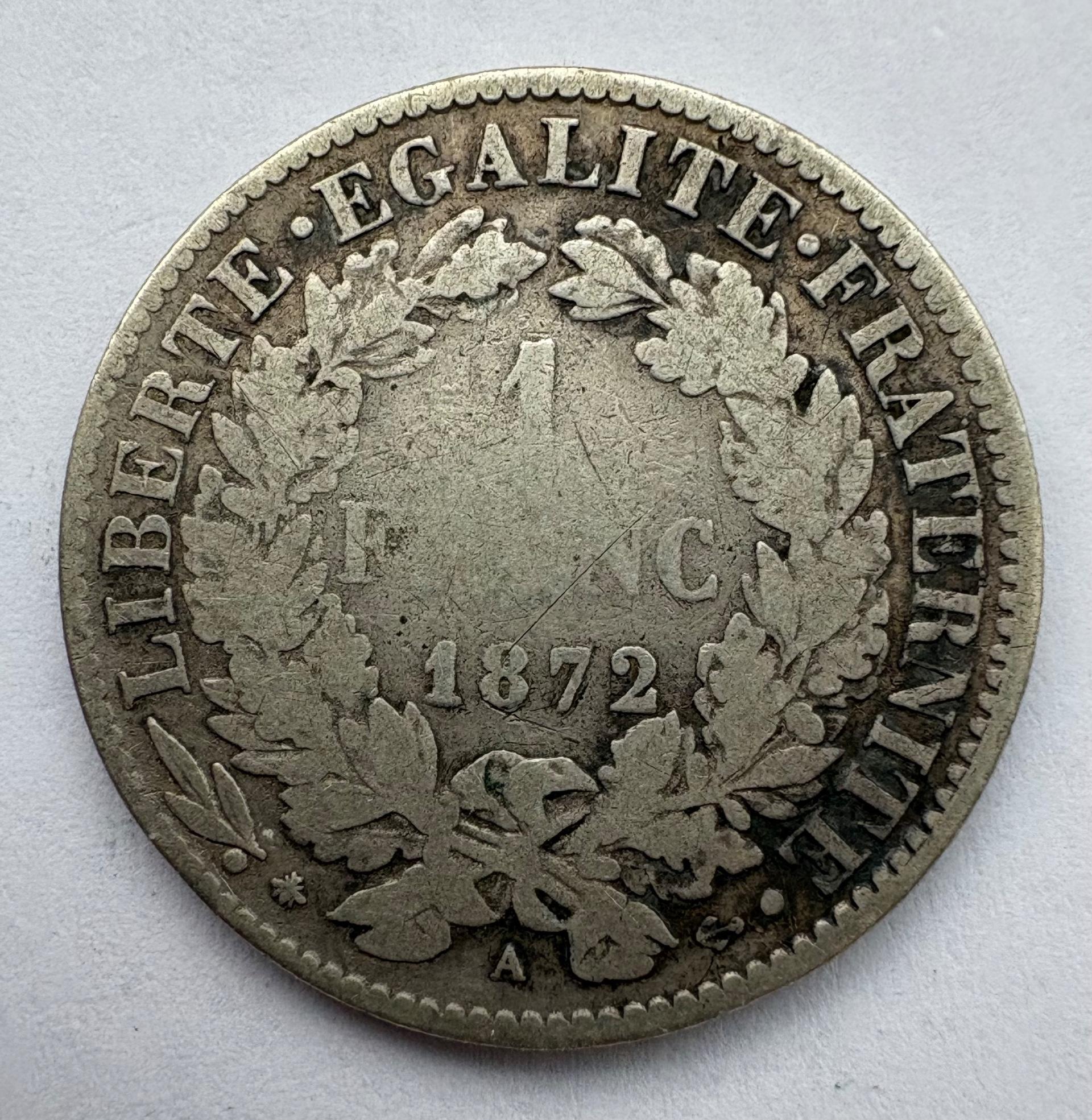 Prancūzija 1 Fr 1872