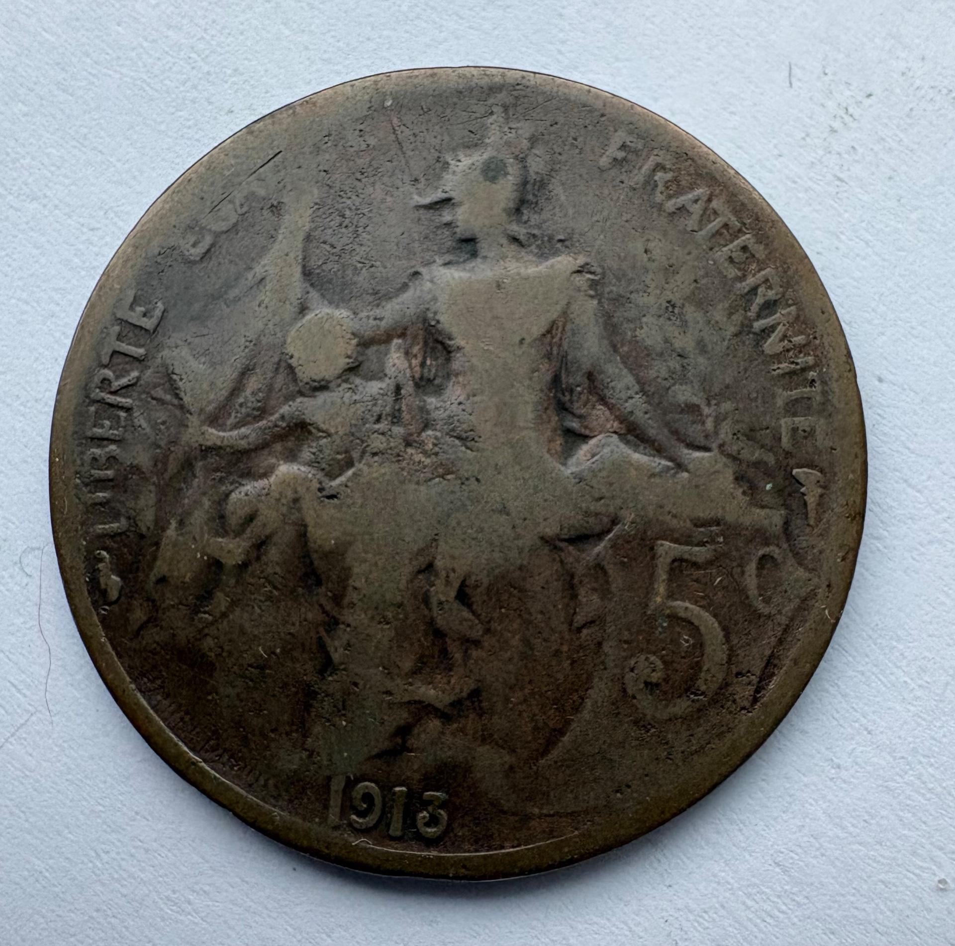 Prancūzija 5 c 1913