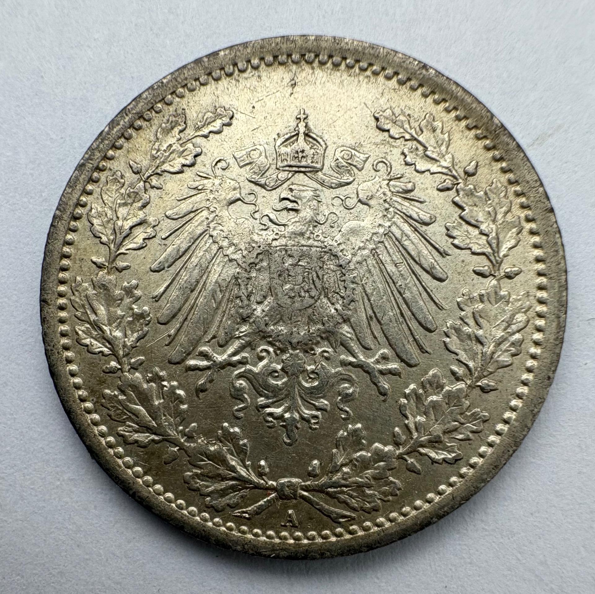 Vokietija 1/2 M 1915 A