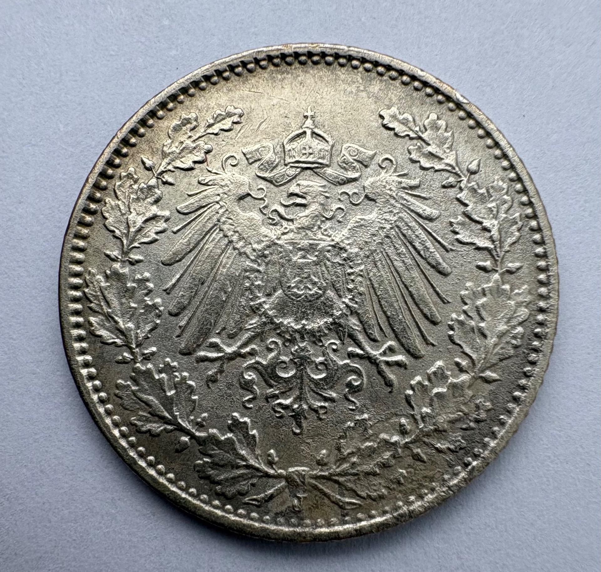 Vokietija 1/2 M 1915 J