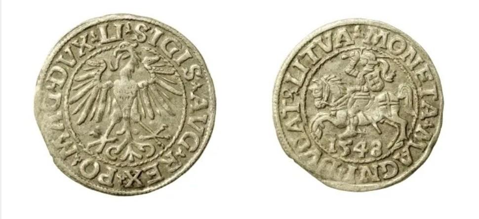 LDK Žygimantas Augustas, 1/2 grašio (pusgrašis) 1548 m., Vilnius 