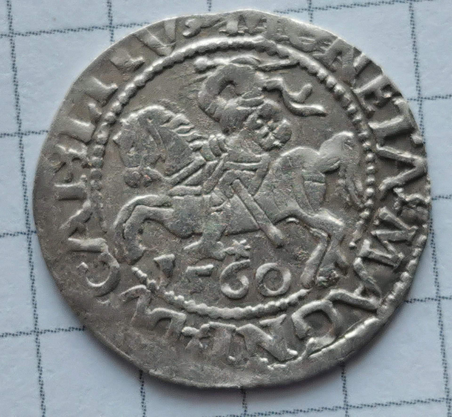 LDK Žygimantas Augustas, 1/2 grašio (pusgrašis), 1560m., Vilnius