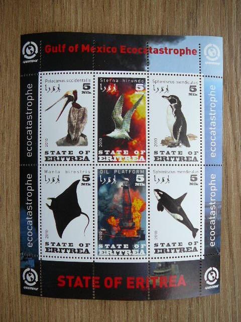 Eritreja 2010 Pingvinai Pauksciai svarus #