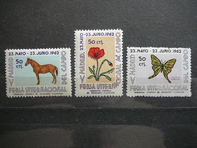 Ispanija 1962 Arkliai Drugeliai Geles MNH #