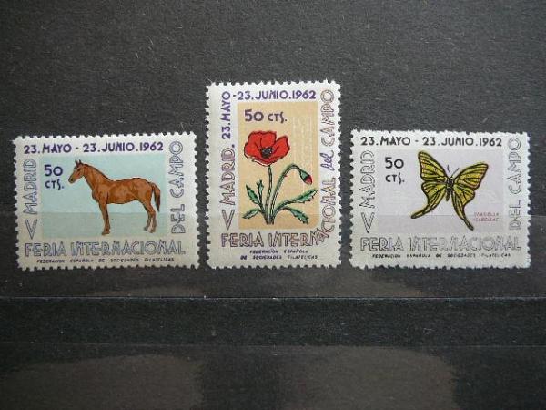 Ispanija 1962 Arkliai Drugeliai Geles MNH #