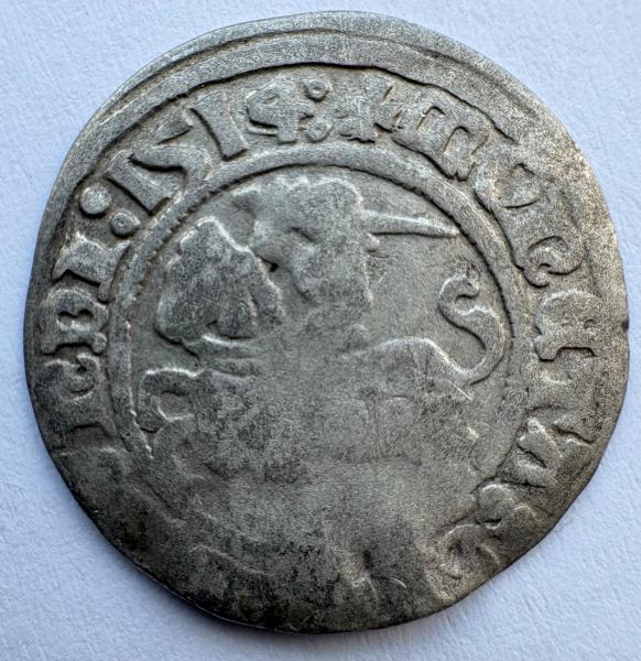 Žygimanto Senojo 1514 pusgrašis 