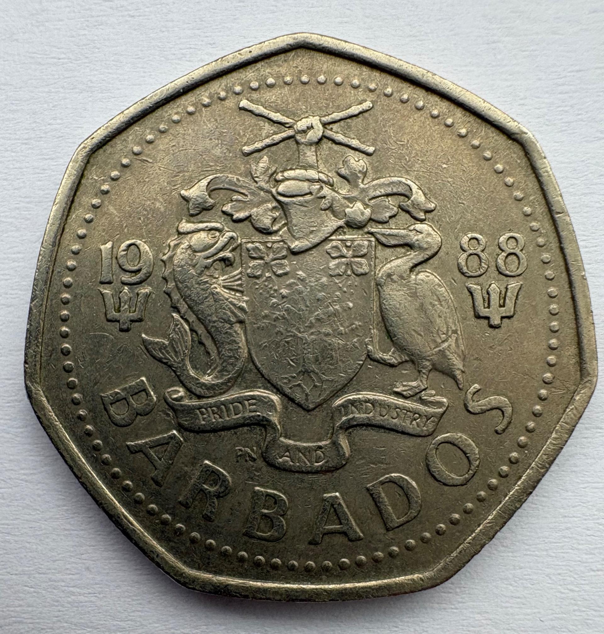 Barbadosas 1 doleris 1988