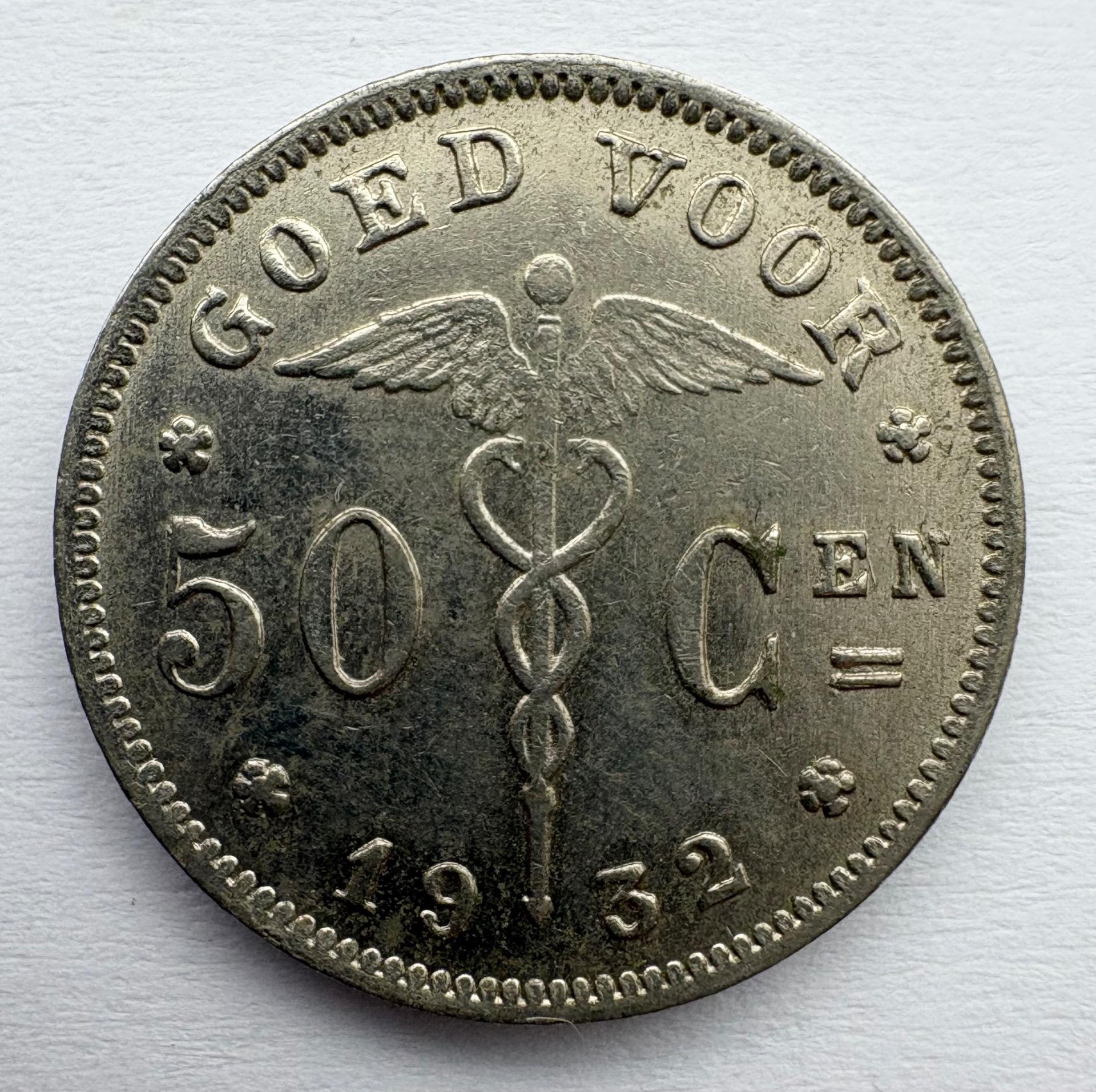 Belgija 50 c 1932 